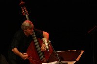 Ken Filiano,  double bass player in Anders Nilsson's AORTA Ensemble.  Photo: Ninja Agborn